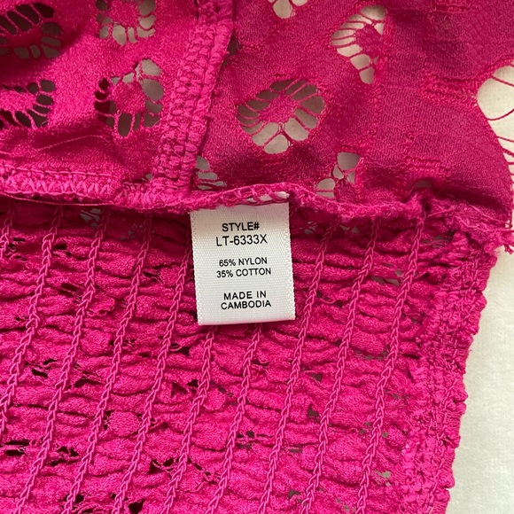 NWOT Zenana Hot Pink Top Lace Bra Size 3X - Picture 2 of 8